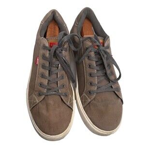 Levi Strauss Men’s Low Top Canvas Shoes Khaki Greenish Brown US Size 12 GUC
